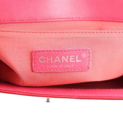 Medium Quilted Calfskin Flap Shoulder Bag - Pink
