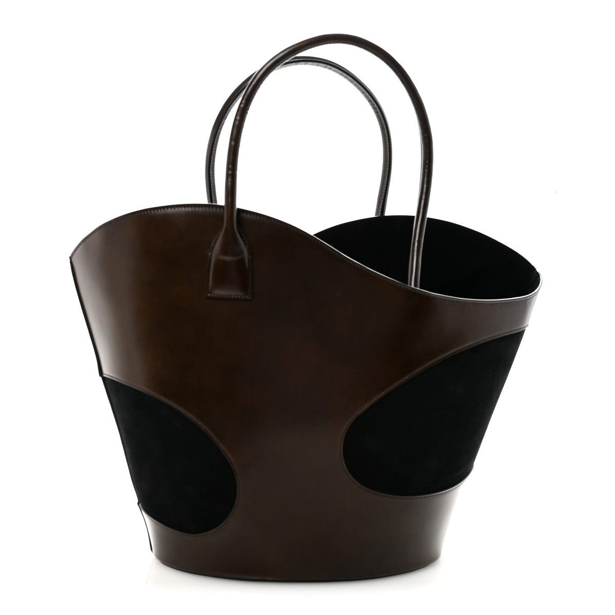 Large Calfskin Suede Tote Bag - Brown