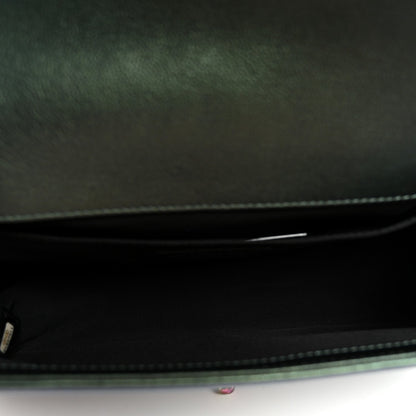 Medium Quilted Goatskin Flap Shoulder Bag - Green