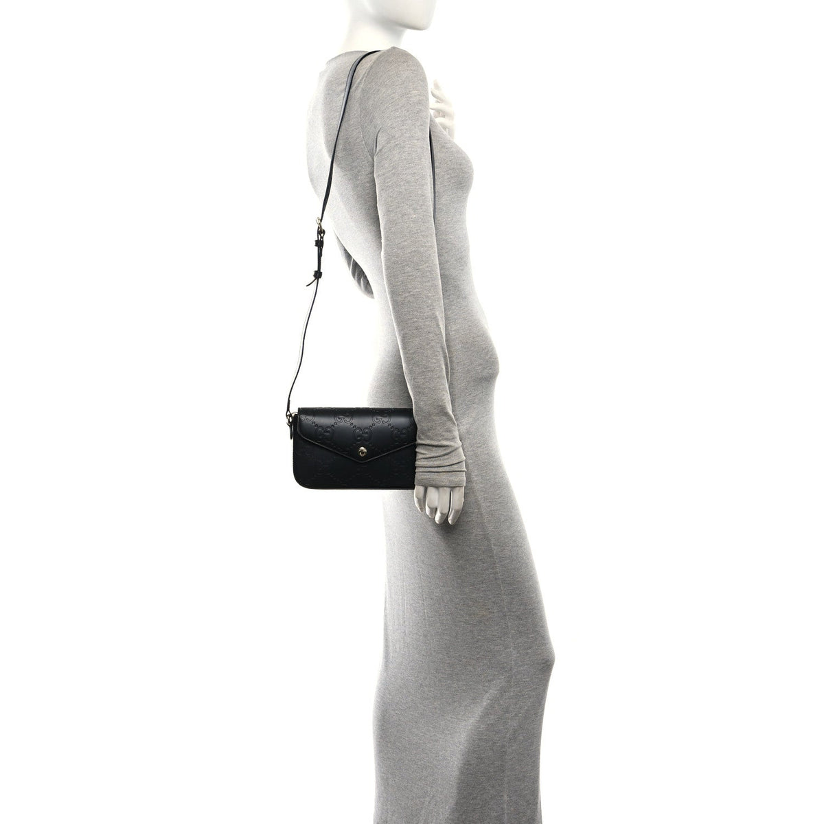 Mini Calfskin Shoulder Bag - Black
