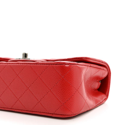 Mini Quilted Caviar Flap Shoulder Bag - Tan
