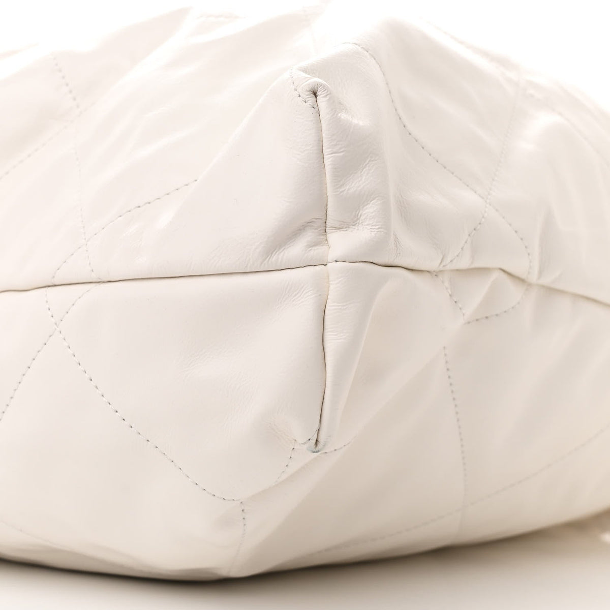 Large Quilted Calfskin Handbag - White