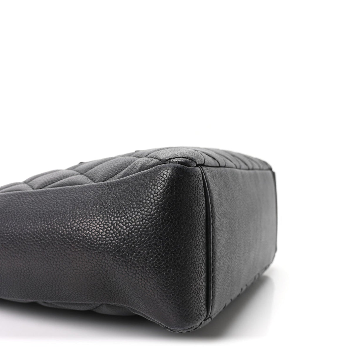 Quilted Caviar Tote Bag - Black