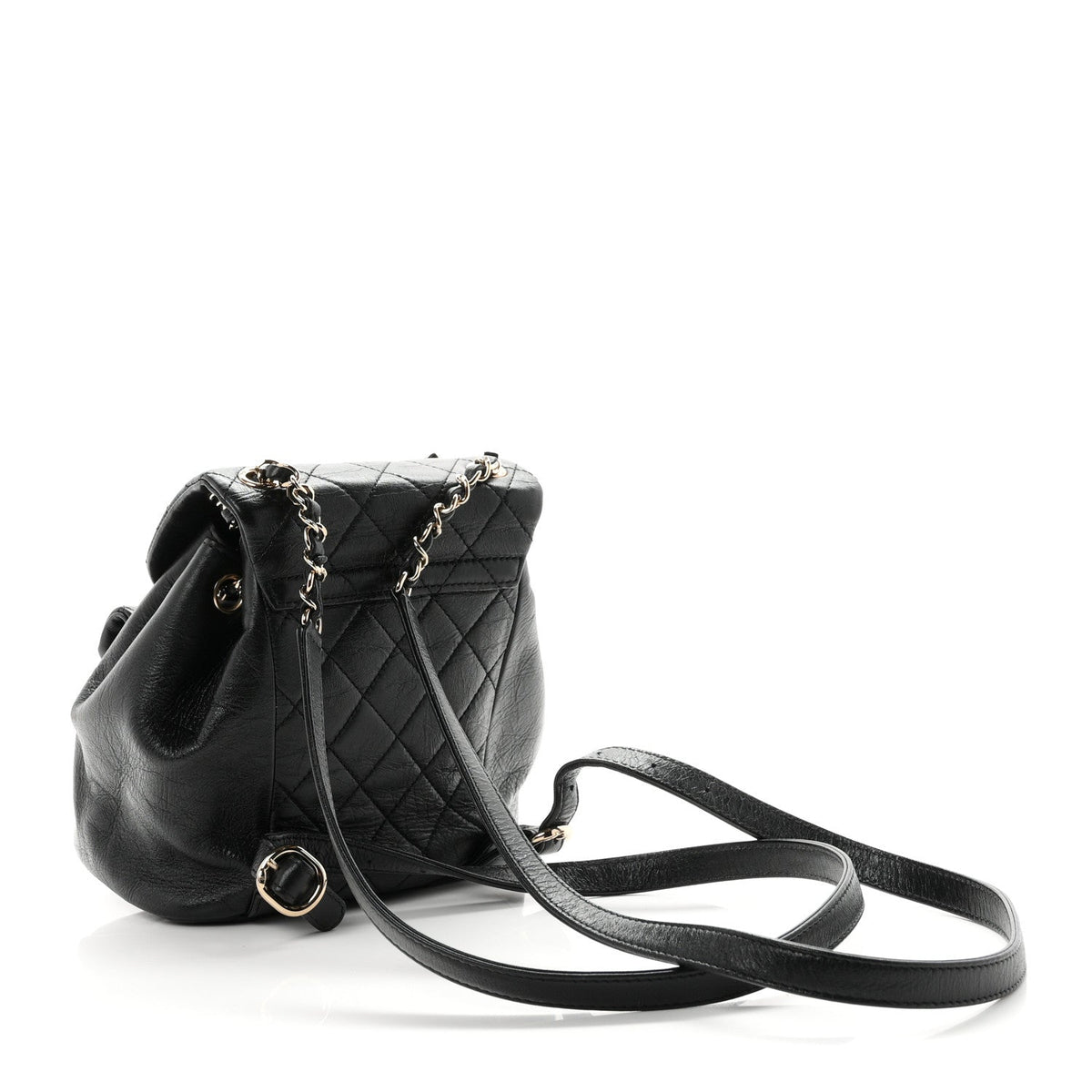 Small Quilted Calfskin Backpack - Black