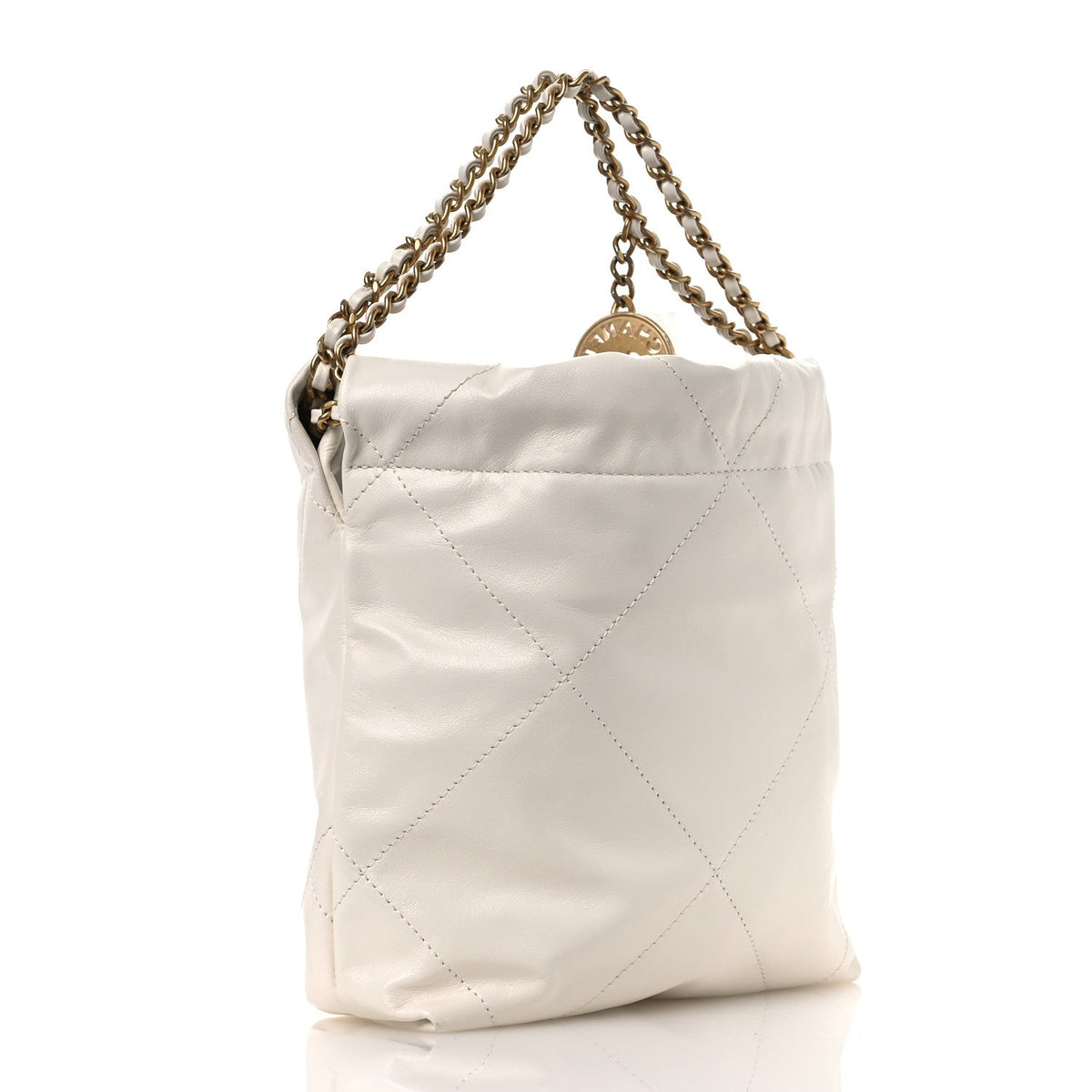 Mini Quilted Calfskin Handbag - White