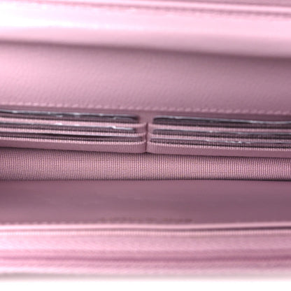 Quilted Caviar Wallet Bag - Pink