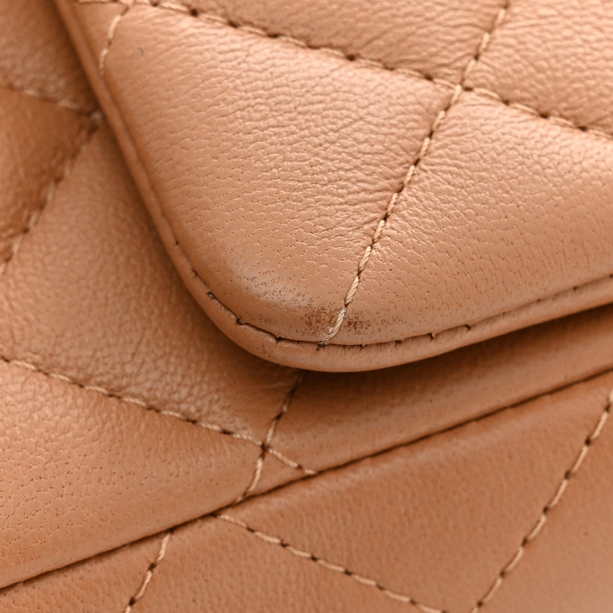 Mini Quilted Lambskin Flap Shoulder Bag - Tan