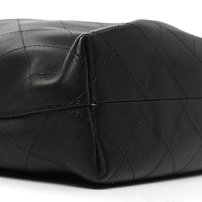 Small Quilted Calfskin Hobo Bag - Black