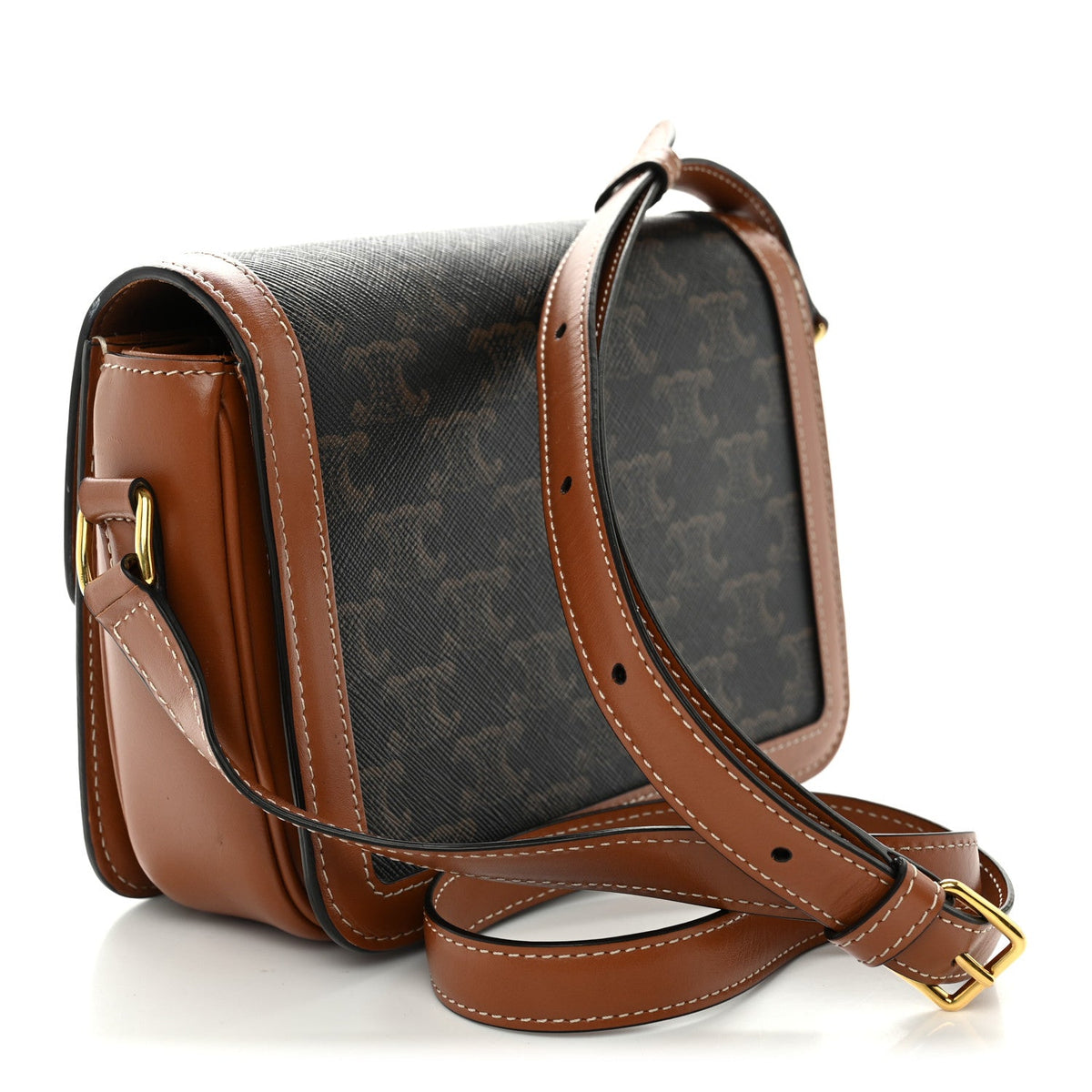 Calfskin Canvas Handbag - Tan