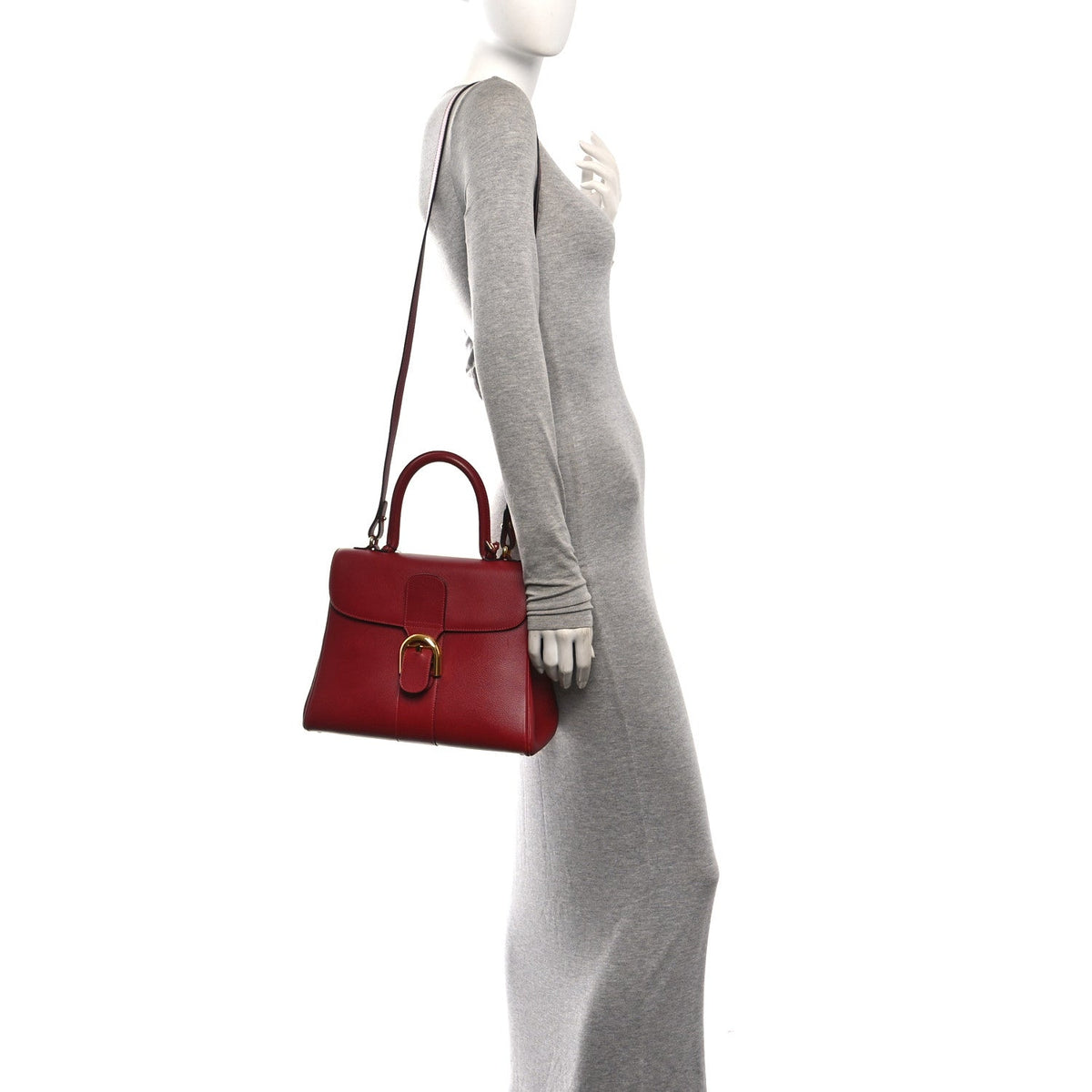 Calfskin Satchel Bag - Red