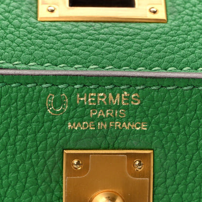 Togo Horseshoe Kelly Retourne 25 Bambou  Handbag