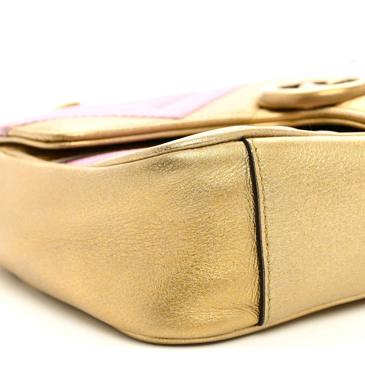 Mini Calfskin Shoulder Bag - Gold
