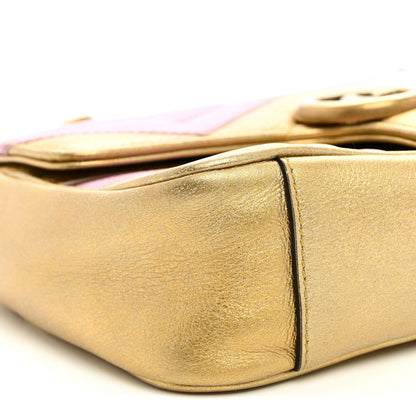 Mini Calfskin Shoulder Bag - Gold