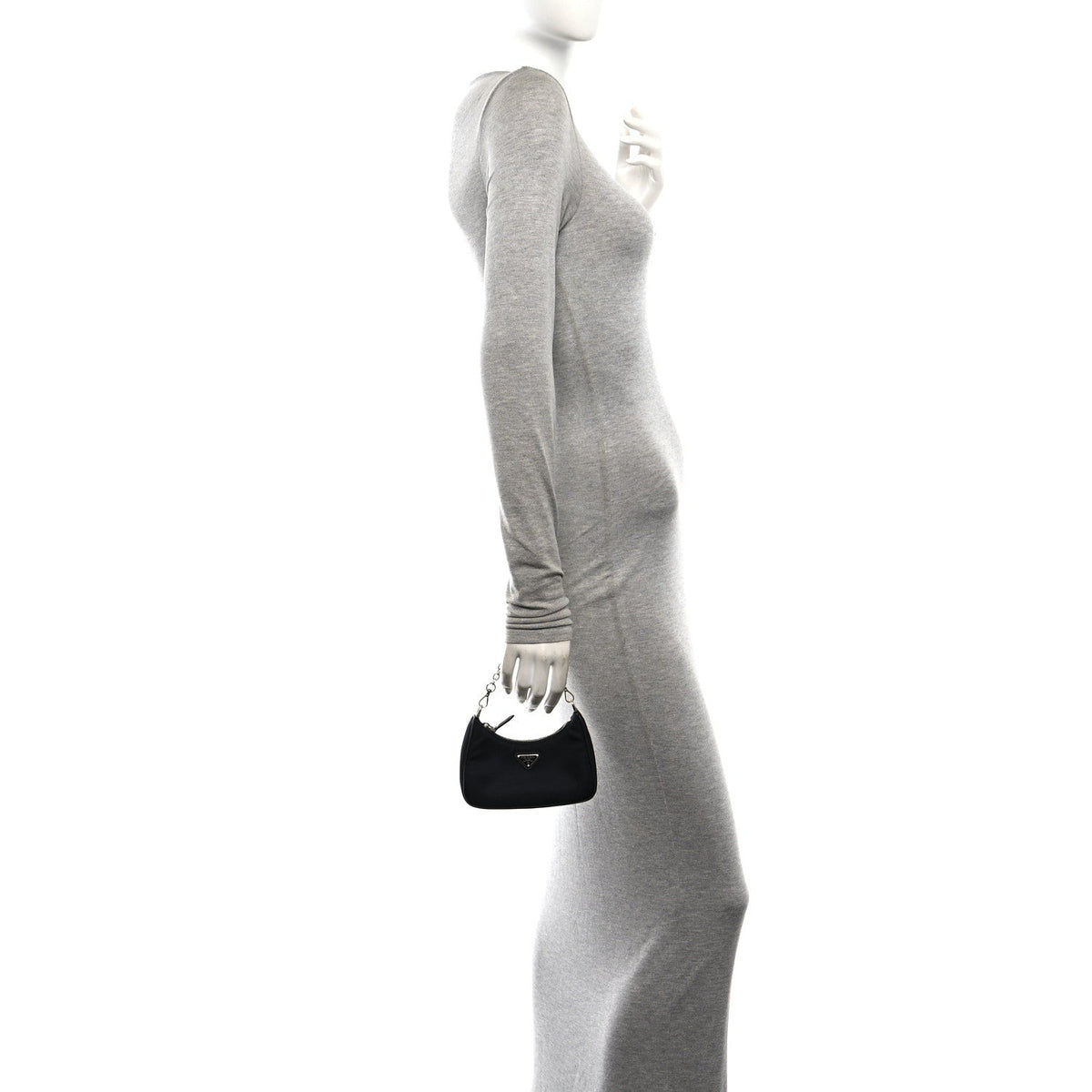 Mini Nylon Shoulder Bag - Black