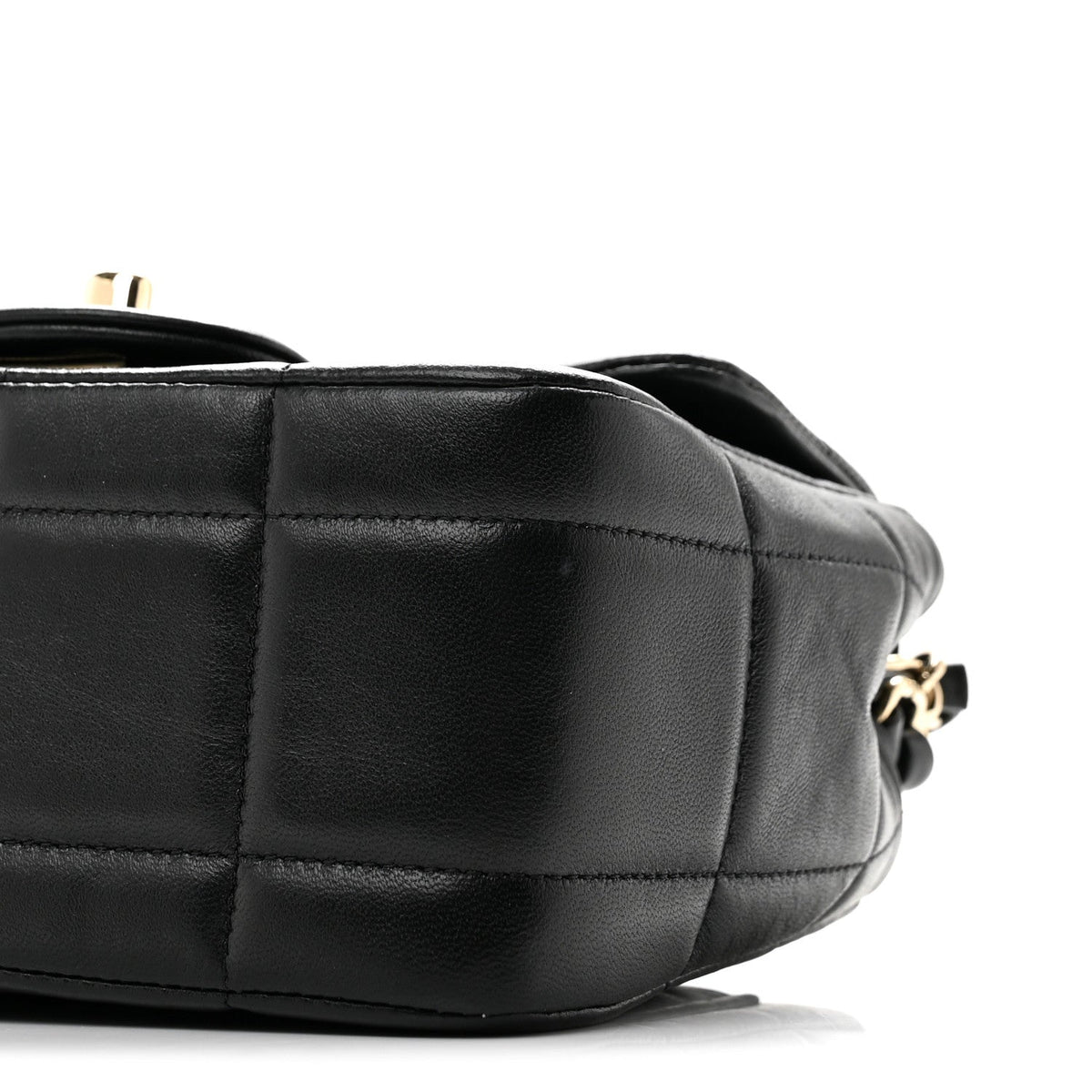 Mini Quilted Lambskin Flap Shoulder Bag - Black