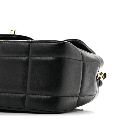 Mini Quilted Lambskin Flap Shoulder Bag - Black