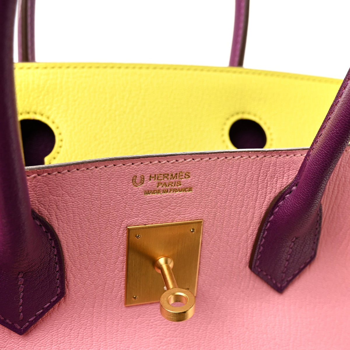 Chevre Mysore Horseshoe Birkin 30 Rose C Handbag