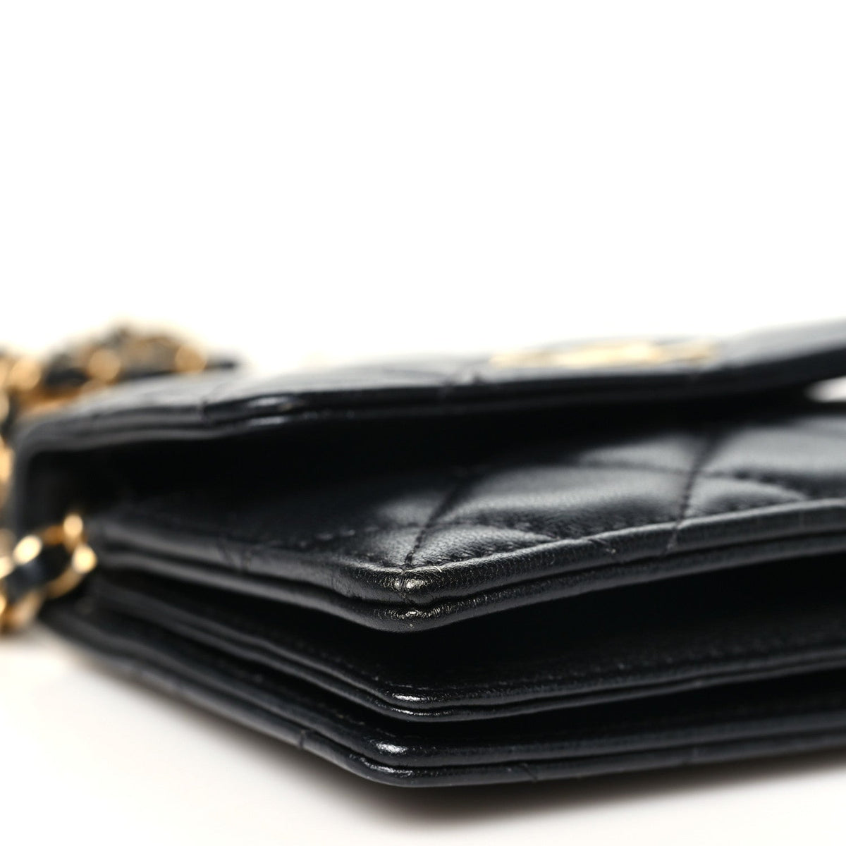 Quilted Lambskin Clutch Bag - Black