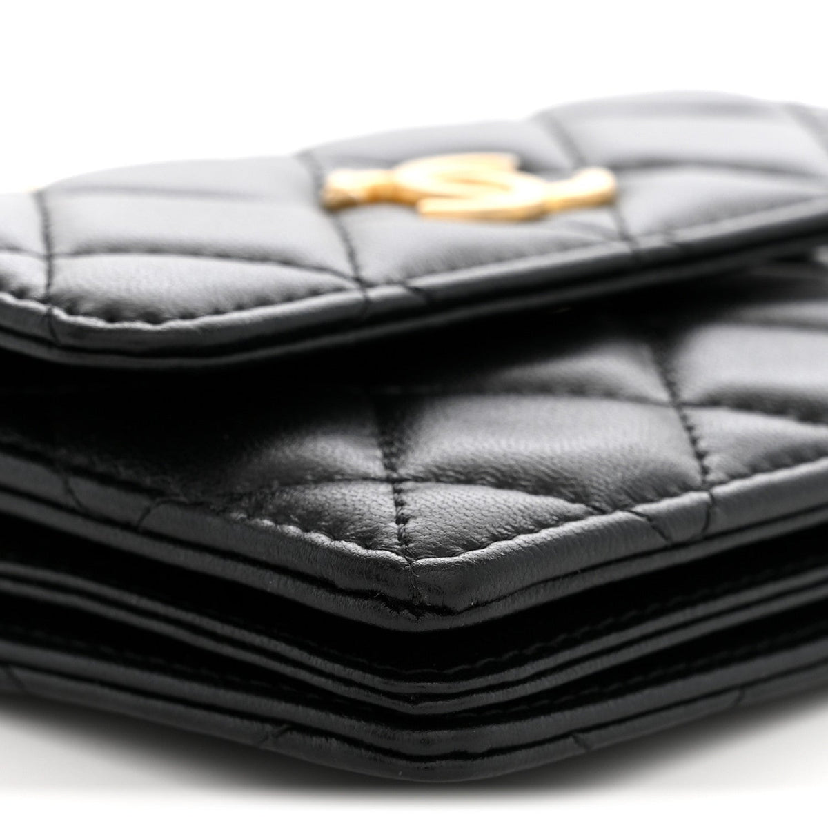 Quilted Lambskin Clutch Bag - Black