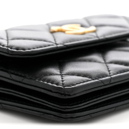 Quilted Lambskin Clutch Bag - Black