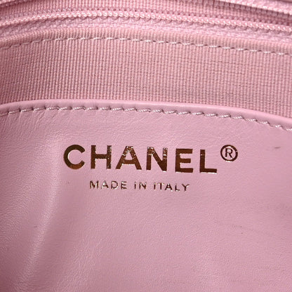 Medium Quilted Caviar Flap Shoulder Bag - Pink