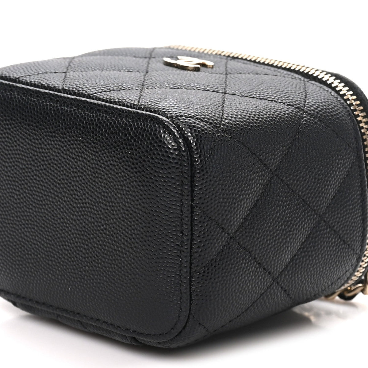 Mini Quilted Caviar Handbag - Black