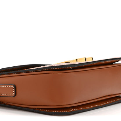Calfskin Canvas Handbag - Tan
