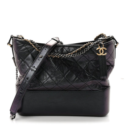 Medium Quilted Calfskin Hobo Bag - Black