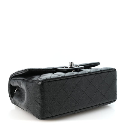 Mini Quilted Caviar Flap Shoulder Bag - Tan