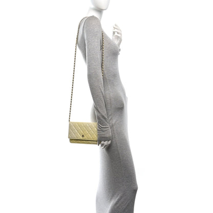 Quilted Goatskin Wallet Bag - Yellow