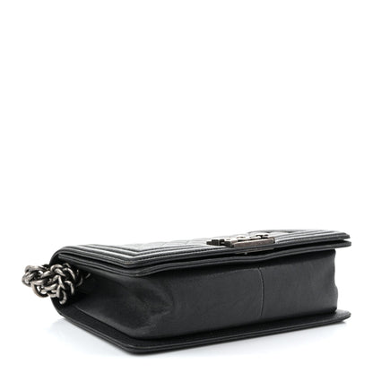 Medium Quilted Caviar Flap Shoulder Bag - Grey