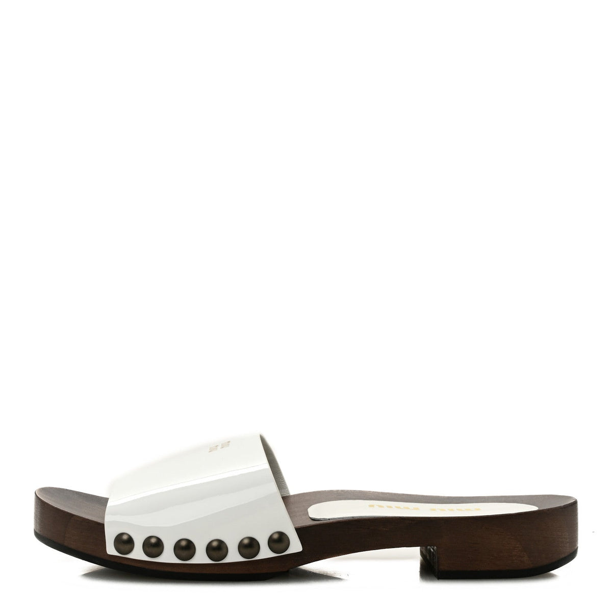Miu Miuvernice Logo Slide Clogs White
