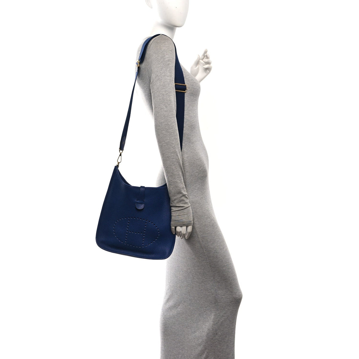 Taurillon Clemence Evelyne Iii Pm Bleu E Handbag