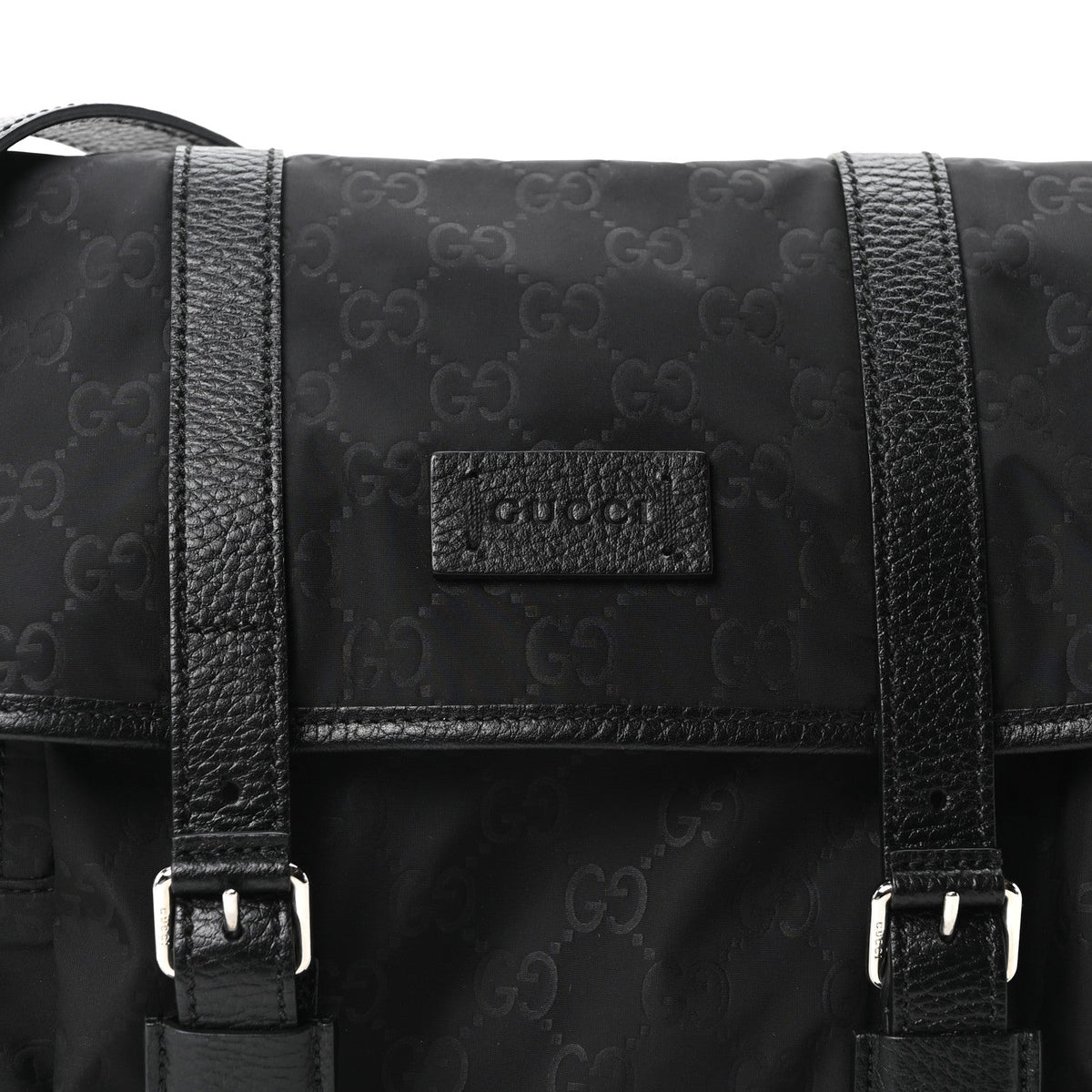 Nylon Flap Shoulder Bag - Black