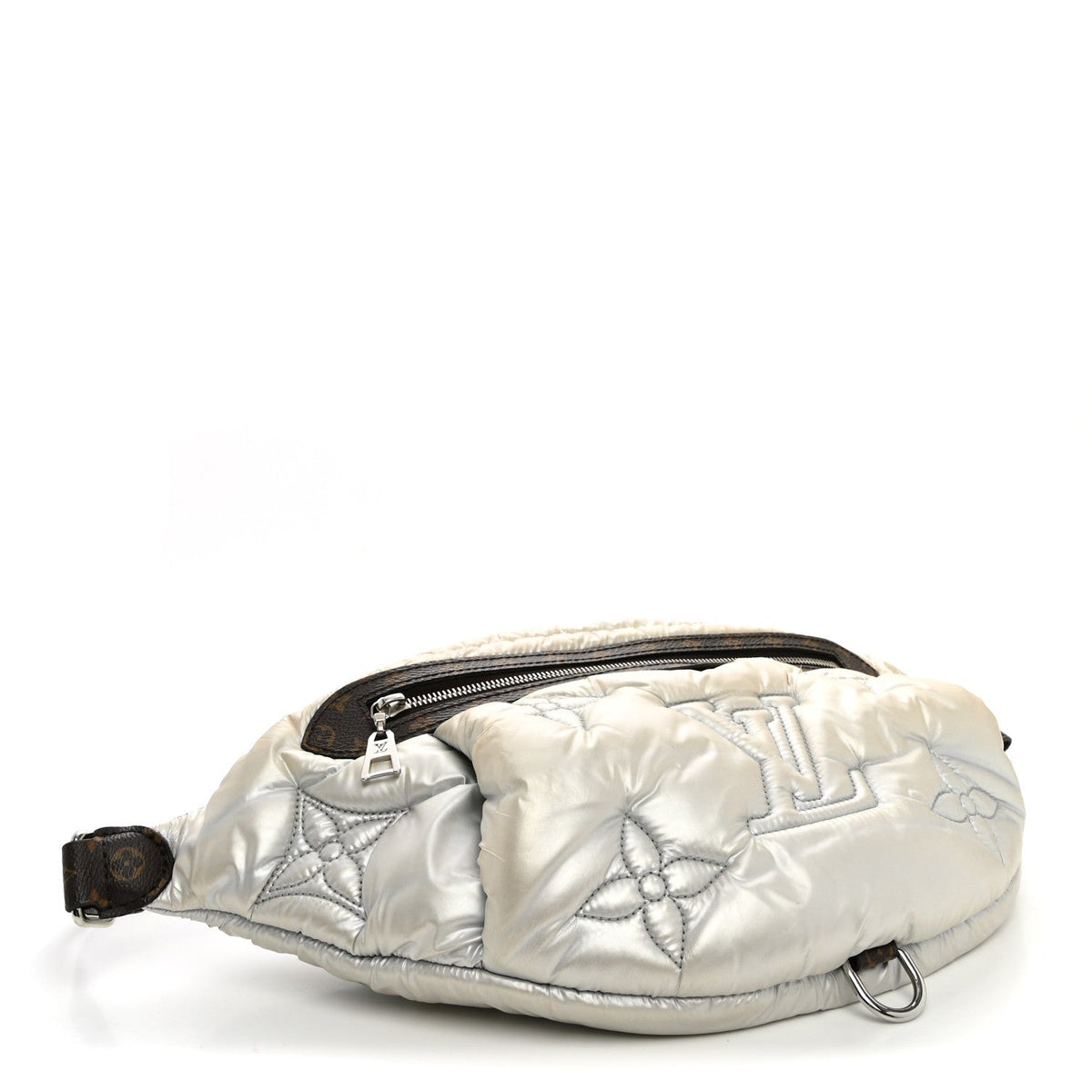Econyl Monogram Pillow Bumbag Silver Handbag