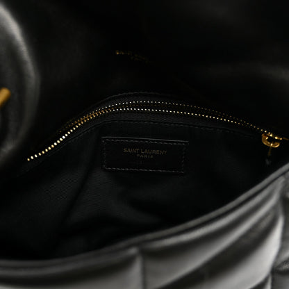 Quilted Lambskin Satchel Bag - Black