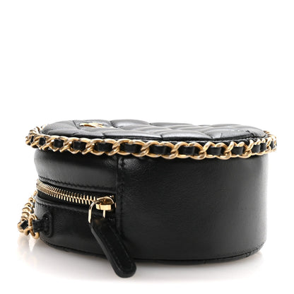 Quilted Lambskin Clutch Bag - Black