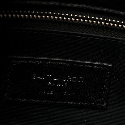 Quilted Lambskin Satchel Bag - Black