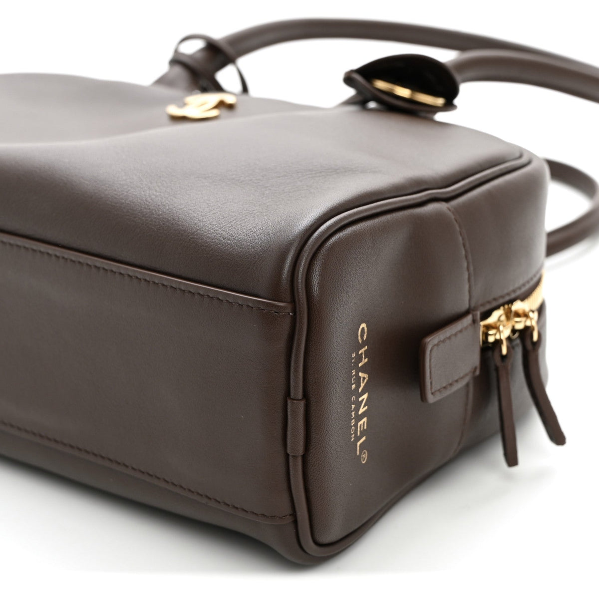Large Calfskin Handbag - Brown