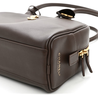 Large Calfskin Handbag - Brown