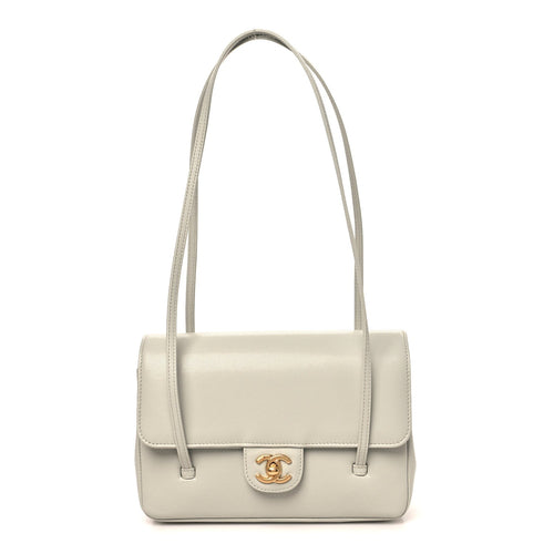 Small Caviar Flap Shoulder Bag - Light Green
