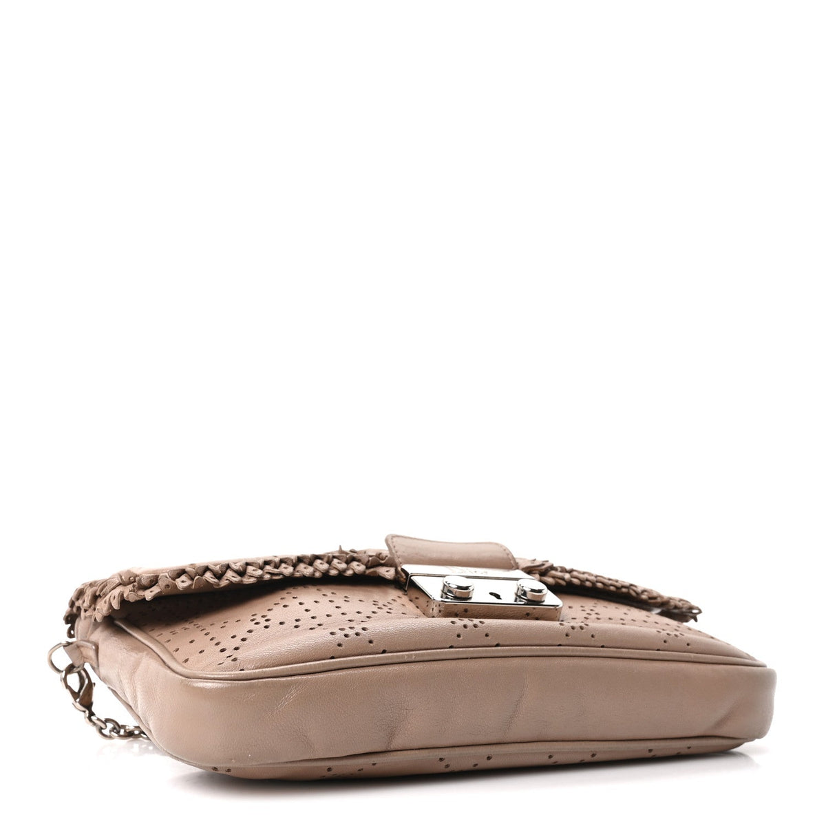 Lambskin Flap Shoulder Bag - Beige