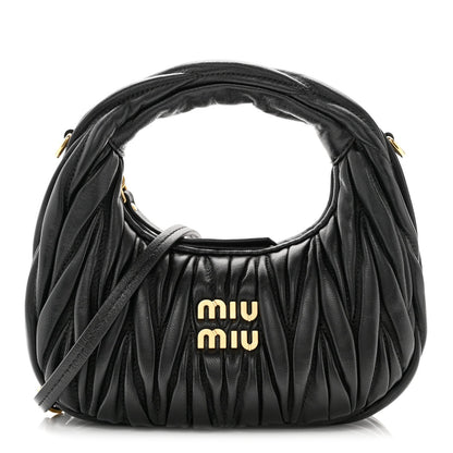 Mini Nappa Hobo Bag - Black