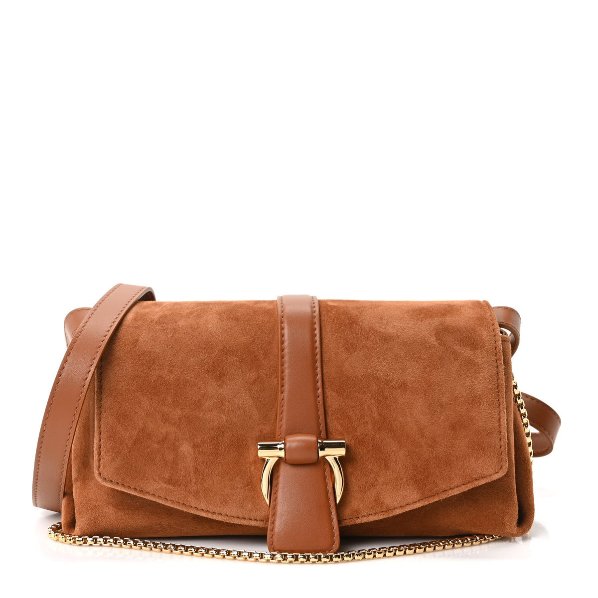 Mini Suede Crossbody Bag - Natural