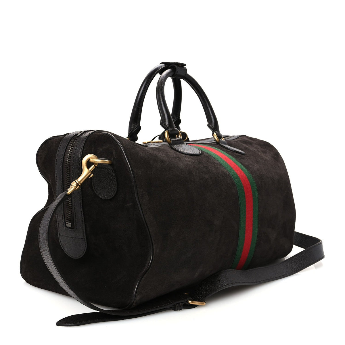 Medium Calfskin Suede Handbag - Brown