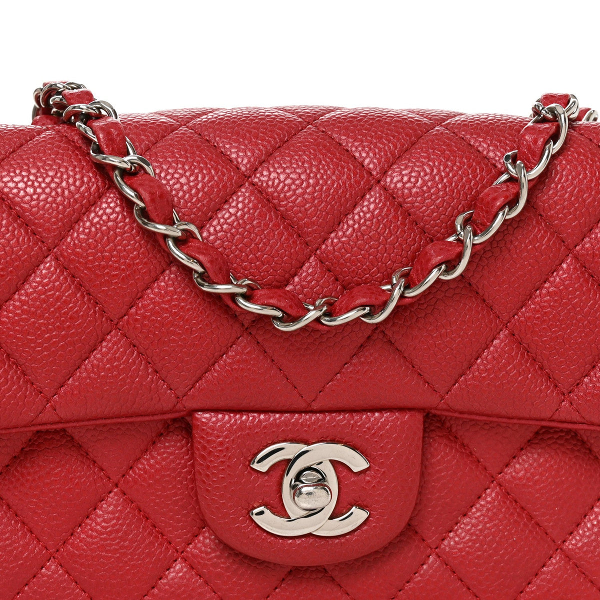 Mini Quilted Caviar Flap Shoulder Bag - Tan