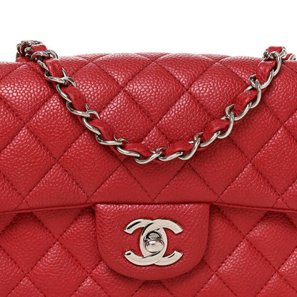 Mini Quilted Caviar Flap Shoulder Bag - Tan