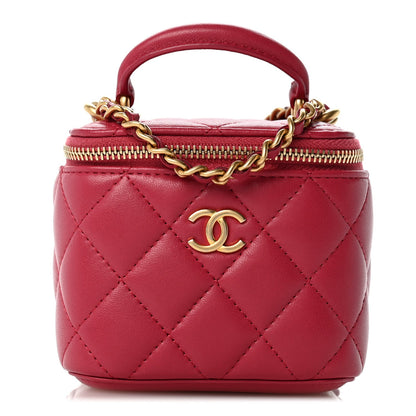 Mini Quilted Lambskin Handbag - Pink
