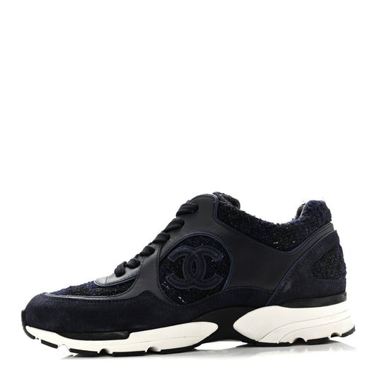 Tweed Suede CC Sneakers Black Blue