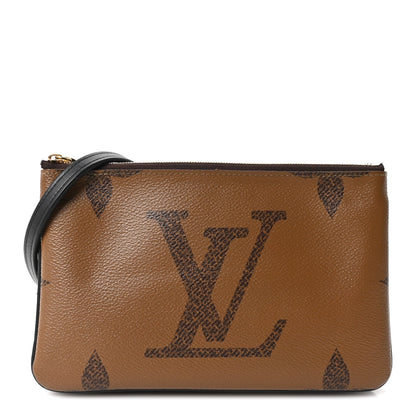 Reverse Monogram Giant Double Zip Pochet Handbag